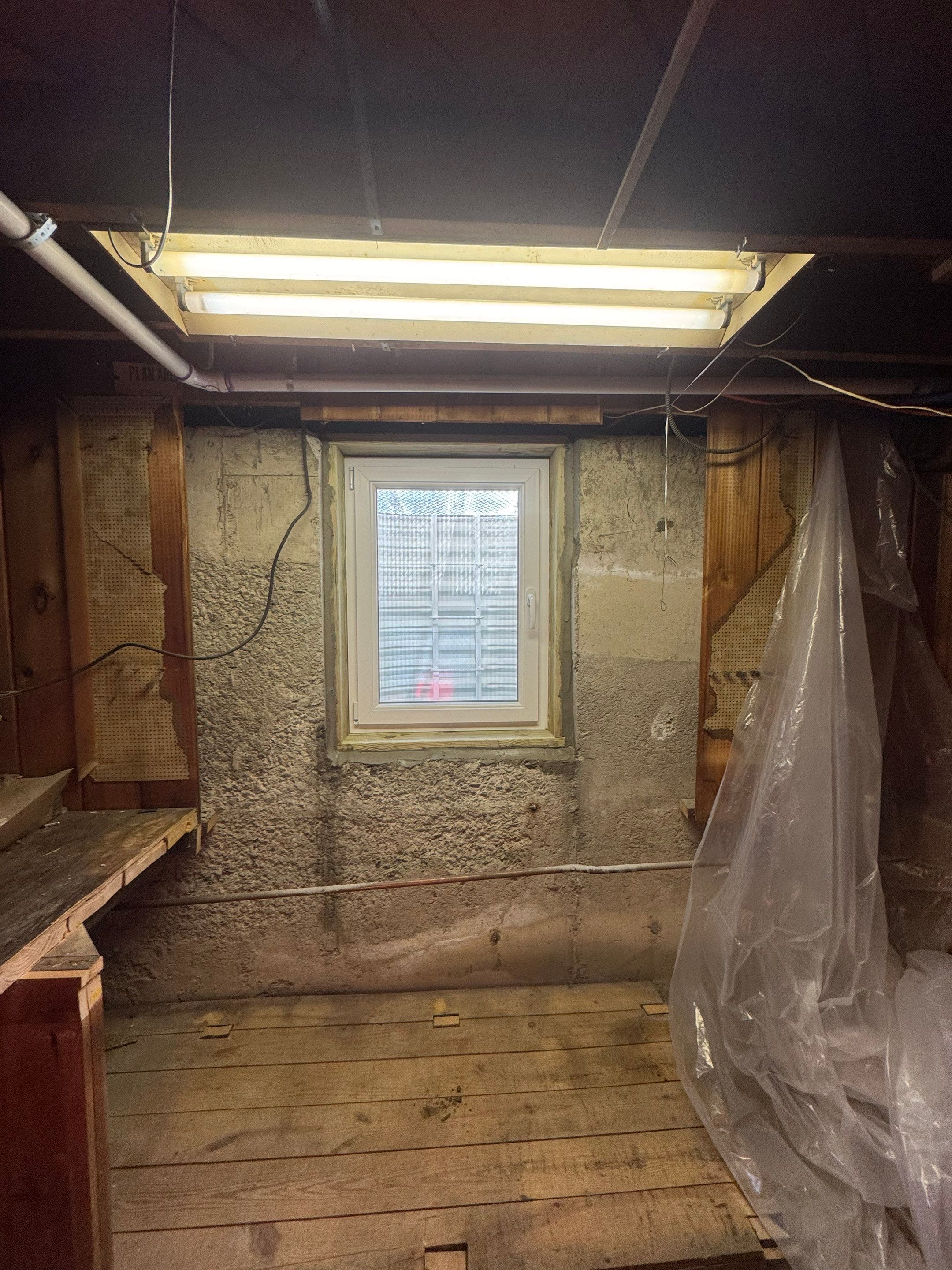 After egress window installation in Milford, Connecticut — interior view