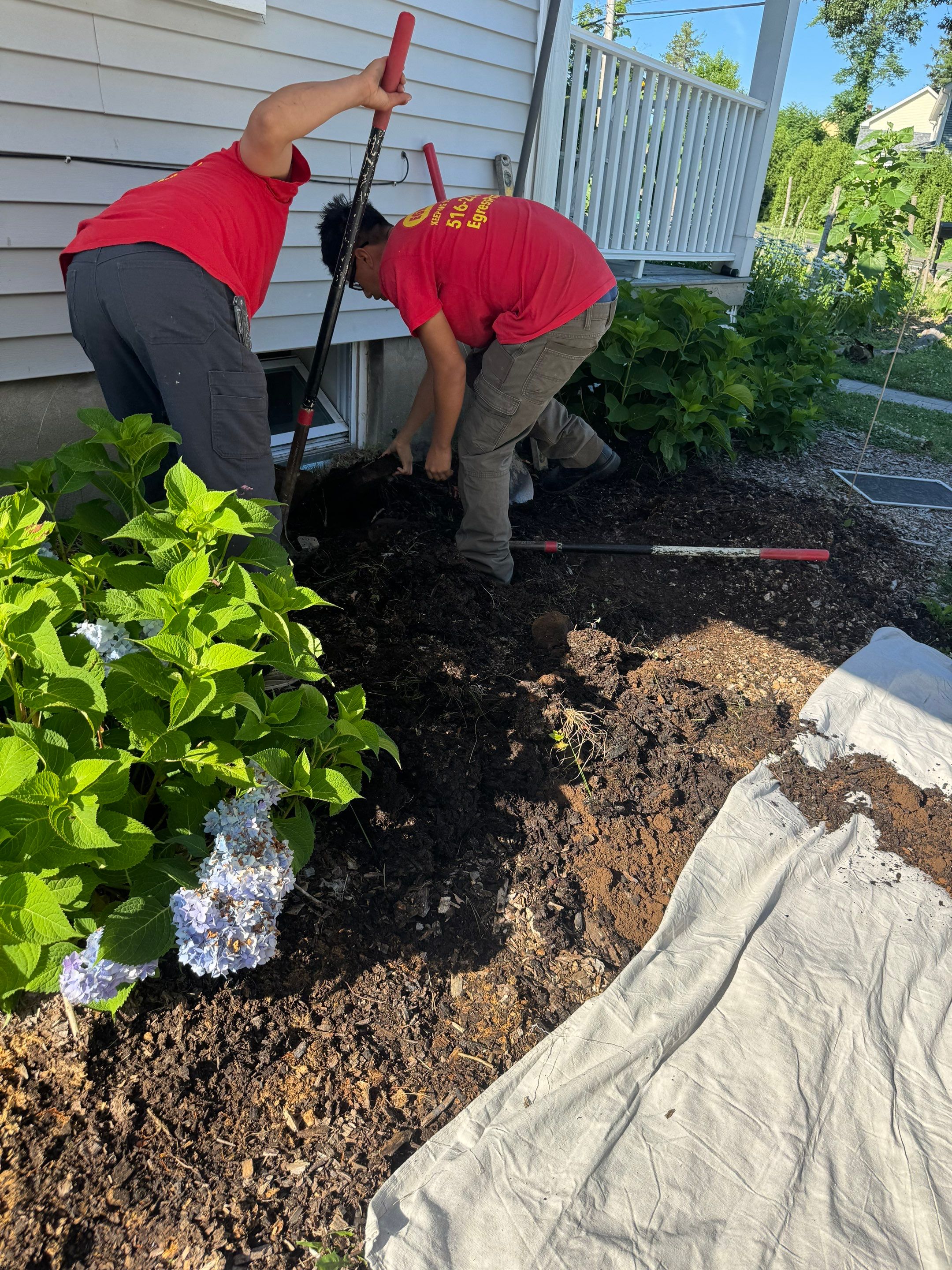 Before egress window installation in Glastonbury, Connecticut — exterior view