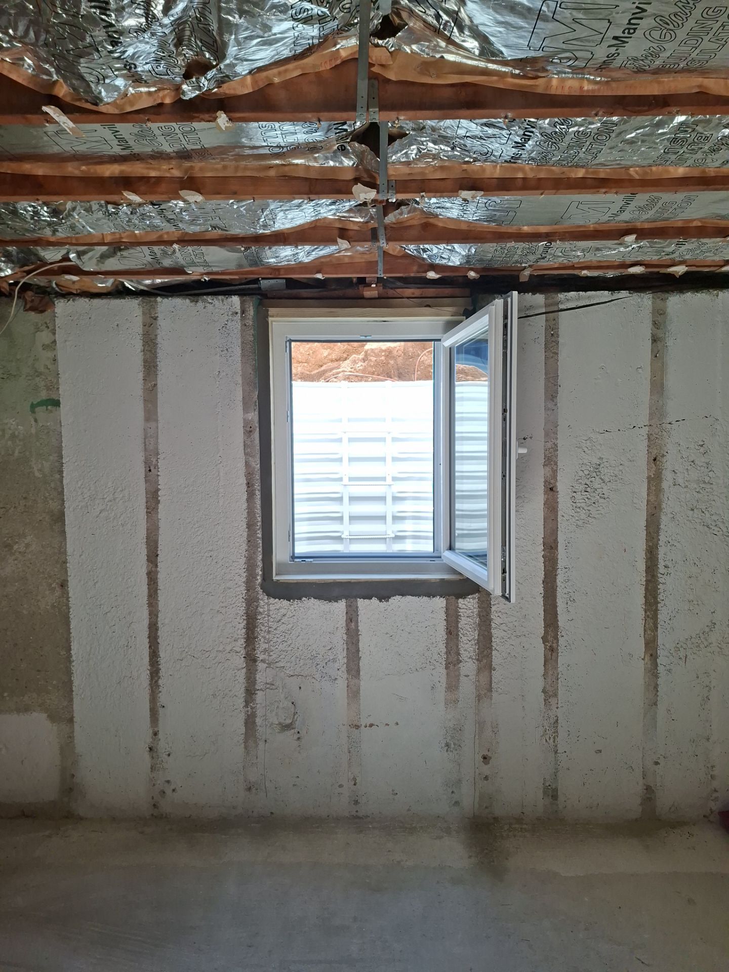 After egress window installation in Milford, Connecticut — interior view