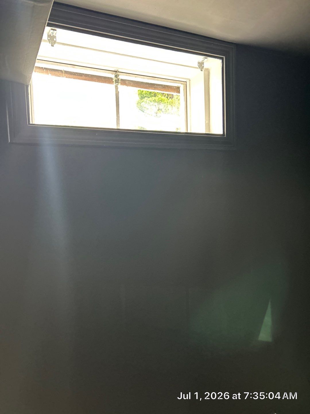 Before egress window installation in Fairfield, Connecticut — interior view