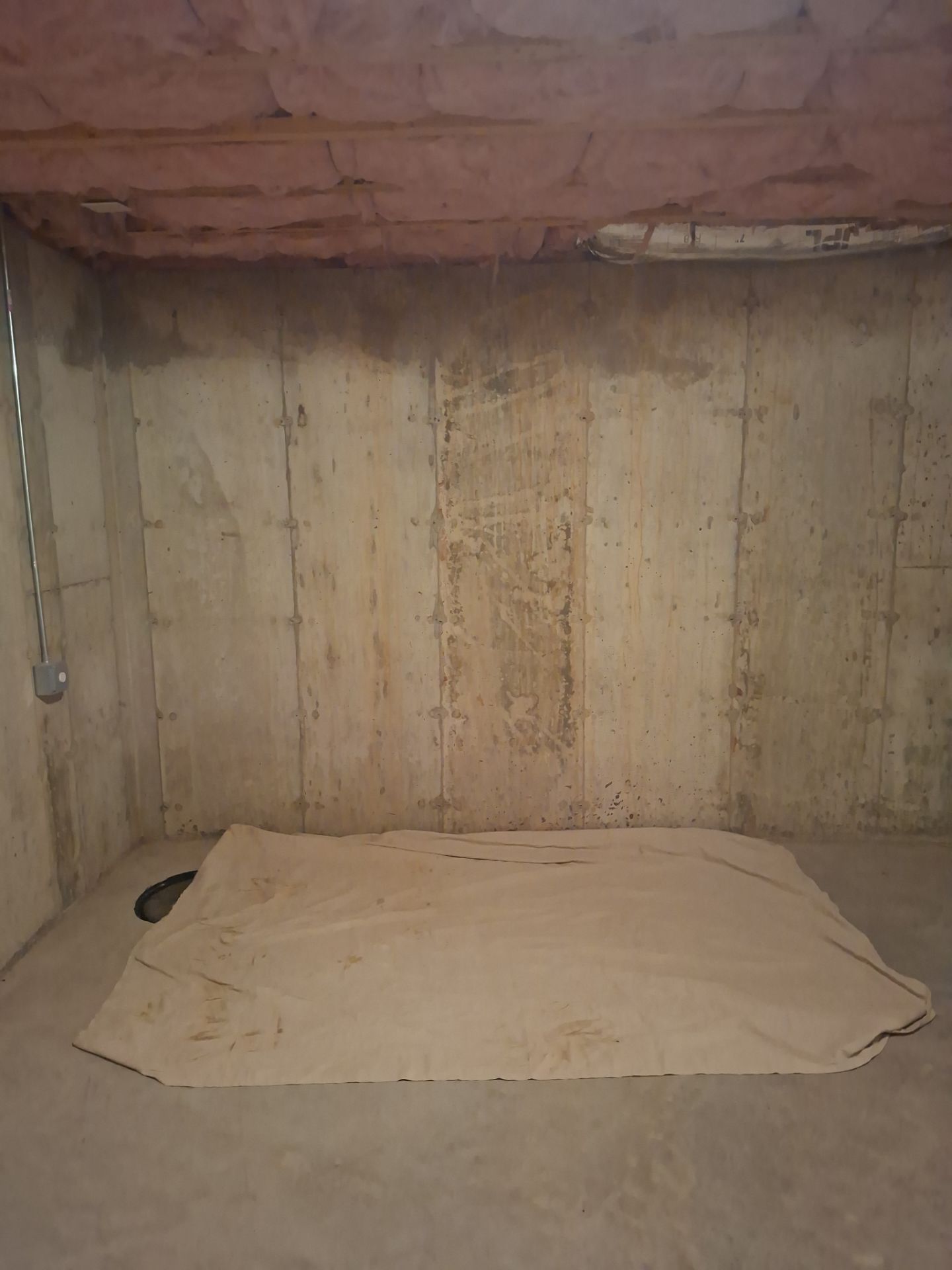 Before egress window installation in North Haven, Connecticut — interior view