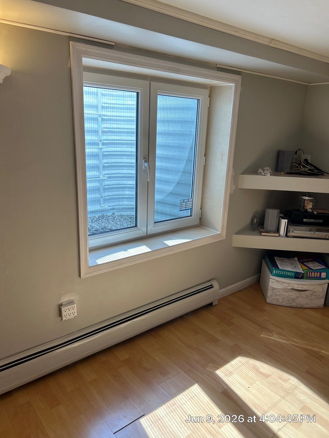 After egress window installation in Trumbull, Connecticut — interior view